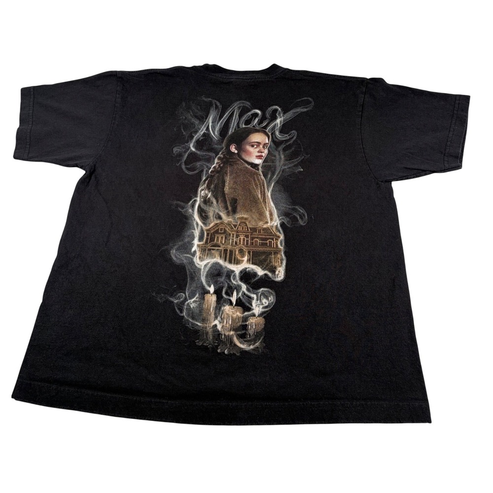 Stranger Things PacSun Max Mayfield Graphic T-Shirt Black Cotton Women Medium